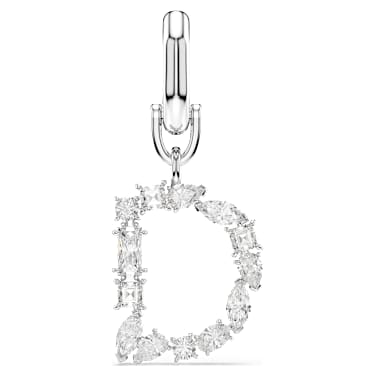 Charm Symbolica, D, Bianco, Placcato rodio - Swarovski, 5707222