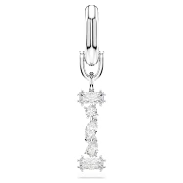 Symbolica charm, I, White, Rhodium plated - Swarovski, 5707223