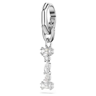Symbolica charm, I, White, Rhodium plated - Swarovski, 5707223