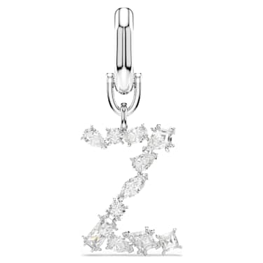 Symbolica charm, Z, White, Rhodium plated - Swarovski, 5707291
