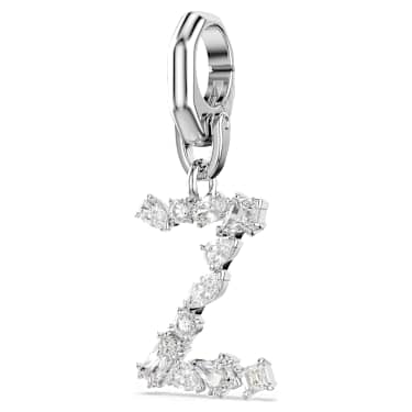 Symbolica charm, Z, White, Rhodium plated - Swarovski, 5707291