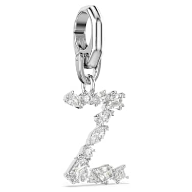 Symbolica charm, Z, White, Rhodium plated - Swarovski, 5707291