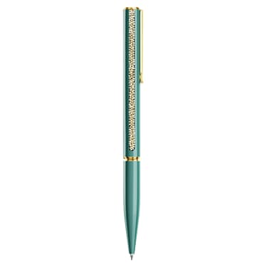 Penna a sfera Crystal Shimmer Glide, Verde, Laccato verde, placcatura in tonalità oro - Swarovski, 5707708