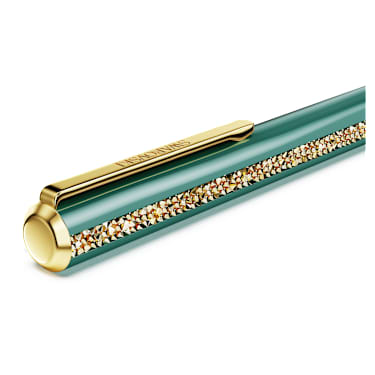 Penna a sfera Crystal Shimmer Glide, Verde, Laccato verde, placcatura in tonalità oro - Swarovski, 5707708