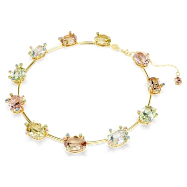 Verižica Gema, Mešani rezi, Večbarvna, PVD zlatega odtenka - Swarovski, 5708027