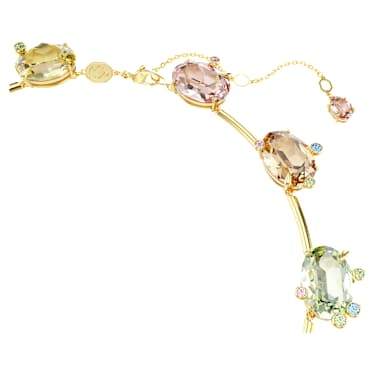 Gema necklace, Mixed cuts, Multicolored, Gold-tone plated - Swarovski, 5708027