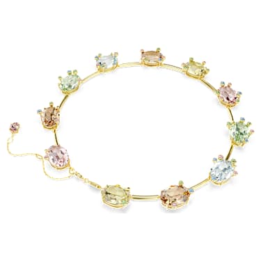Gema necklace, Mixed cuts, Multicolored, 18K gold finish - Swarovski, 5708027