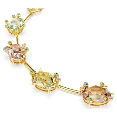Gema necklace, Mixed cuts, Multicolored, Gold-tone plated - Swarovski, 5708027