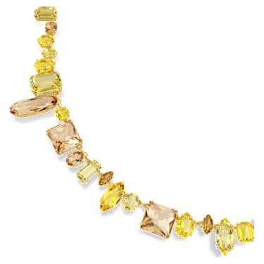 Gema ネックレス, ミックスカット, イエロー, 18Kゴールドコーティング - Swarovski, 5708709