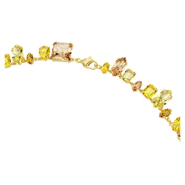 Gema ネックレス, ミックスカット, イエロー, 18Kゴールドコーティング - Swarovski, 5708709