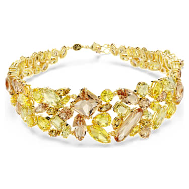 Gema 초커 네크리스, 믹스 컷, 옐로우, 18K 골드 피니시 - Swarovski, 5708713