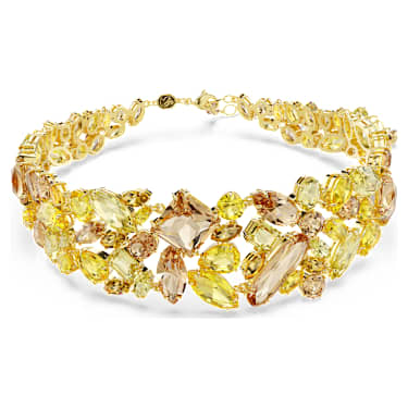 Gema 초커 네크리스, 믹스 컷, 옐로우, 18K 골드 피니시 - Swarovski, 5708713