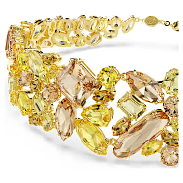 Obojkový náhrdelník Gema, Různé výbrusy, Žlutá, Povrchová úprava z 18k zlata - Swarovski, 5708713