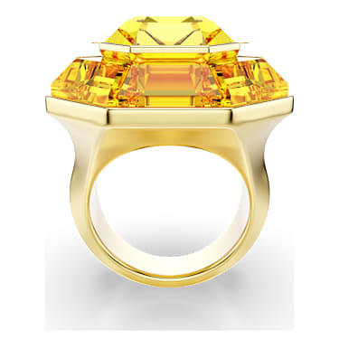 Lucent 個性戒指, 八邊形, 黃色, 鍍金色色調 - Swarovski, 5708782