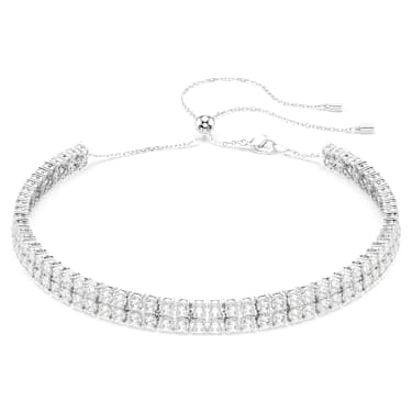 Matrix choker, Round cut, White, Rhodium plated - Swarovski, 5708936