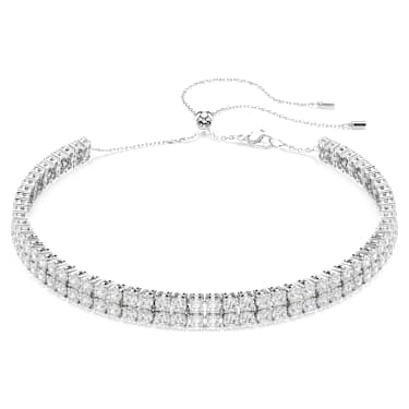 Matrix choker, Round cut, White, Rhodium plated - Swarovski, 5708936