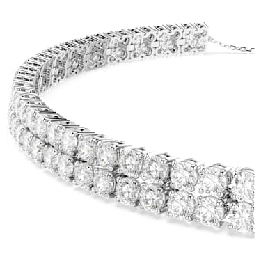 Matrix Halsband, Rundschliff, Weiß, Rhodiniert - Swarovski, 5708936