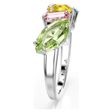 Gema ring, Mixed cuts, Multicolored, Rhodium plated - Swarovski, 5708940