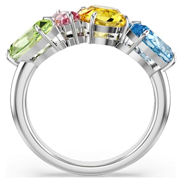 Gema ring, Mixed cuts, Multicolored, Rhodium plated - Swarovski, 5708940