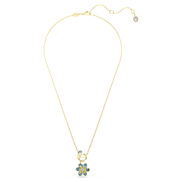 Idyllia 鏈墜, 混合式切割, 花朵, 藍色, 鍍金色色調 - Swarovski, 5709029