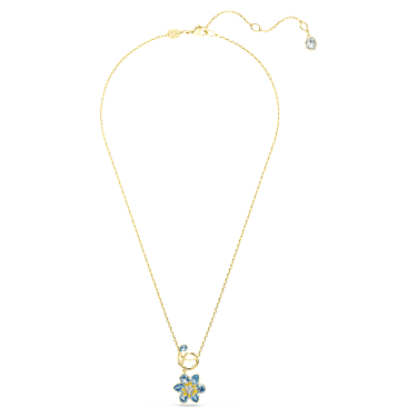 Wisiorek Idyllia, Szlify różnorodne, Kwiat, Niebieski, Wykończenie z 18-karatowego złota - Swarovski, 5709029