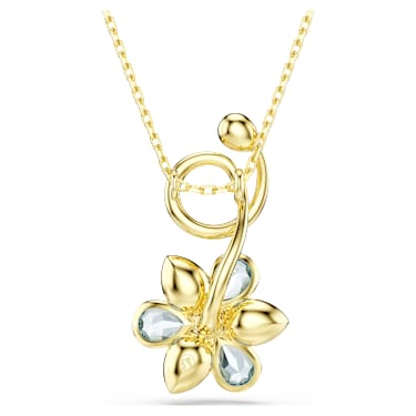 Idyllia hanger, Verschillende slijpvormen, Bloem, Blauw, ‎18k gouden afwerking - Swarovski, 5709029