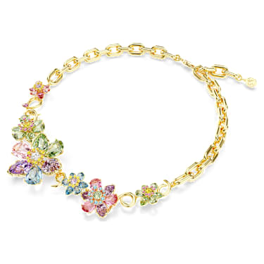 Idyllia 項鏈, 混合式切割, 花朵, 漸層色, 鍍金色色調 - Swarovski, 5709030