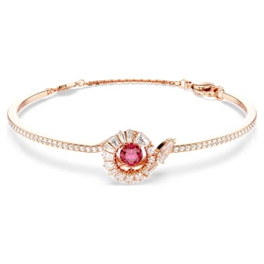 Snake bangle, Mixed cuts, Year of the Snake, Red, Rose gold-tone plated - Swarovski, 5709088
