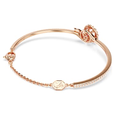 Snake bangle, Mixed cuts, Year of the Snake, Red, Rose gold-tone plated - Swarovski, 5709088