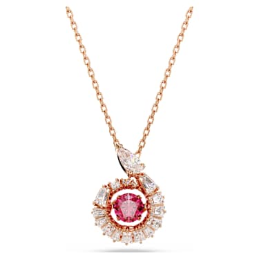Snake pendant, Mixed cuts, Year of the Snake, Red, Rose gold-tone plated - Swarovski, 5709089