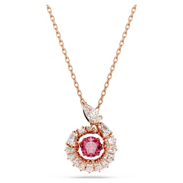 Snake pendant, Mixed cuts, Year of the Snake, Red, Rose gold-tone plated - Swarovski, 5709089