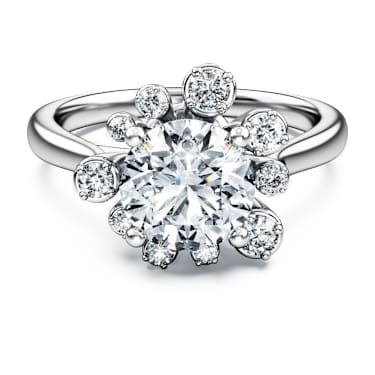 Galaxy ring, Lab-grown diamonds 2 ct tw, Round cut, 14K white gold - Swarovski, 5709158