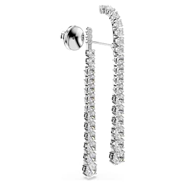 Matrix 水滴形耳環, 漸層圓形切割, 白色, 鍍白金色 - Swarovski, 5709257