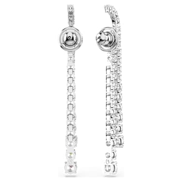Matrix 水滴形耳環, 漸層圓形切割, 白色, 鍍白金色 - Swarovski, 5709257