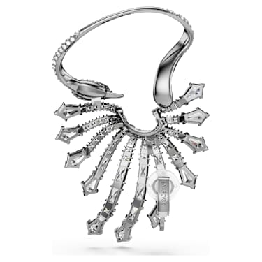 Orecchino ear cuff The Vienna Collection, Cigno, Bianco, Placcato rutenio - Swarovski, 5709266