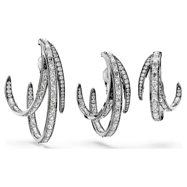 The Vienna Collection Ohrspangen Set (3), Feder, Rutheniert - Swarovski, 5709267