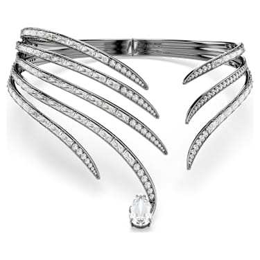 The Vienna Collection choker, Feather, White, Ruthenium plated - Swarovski, 5709270