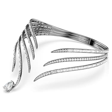 The Vienna Collection choker, Feather, White, Ruthenium plated - Swarovski, 5709270