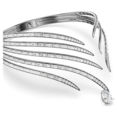 The Vienna Collection choker, Feather, White, Ruthenium plated - Swarovski, 5709270