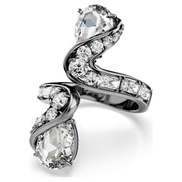 The Vienna Collection nyitott gyűrű, Madártoll, Fehér, Ruténium bevonattal - Swarovski, 5709272