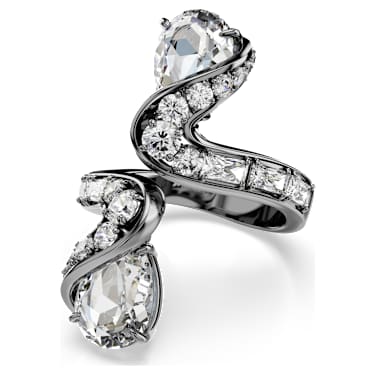 The Vienna Collection nyitott gyűrű, Madártoll, Fehér, Ruténium bevonattal - Swarovski, 5709272