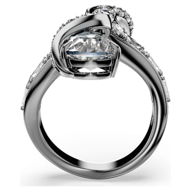 The Vienna Collection nyitott gyűrű, Madártoll, Fehér, Ruténium bevonattal - Swarovski, 5709272