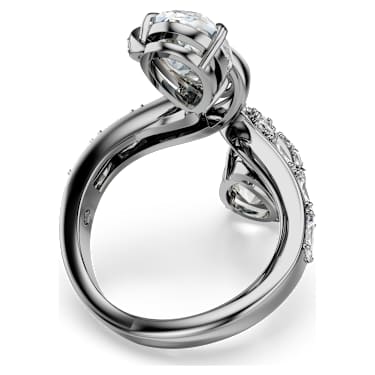 The Vienna Collection nyitott gyűrű, Madártoll, Fehér, Ruténium bevonattal - Swarovski, 5709272