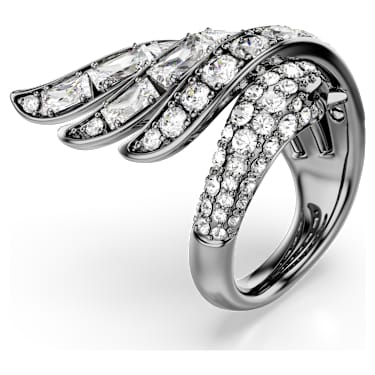 The Vienna Collection 戒指, 天鹅, 白色, 镀钌 - Swarovski, 5709285