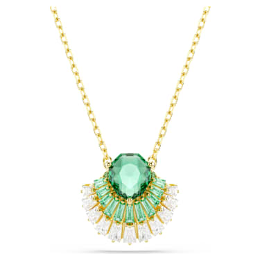 Idyllia medál, Vegyes metszés, Kagyló, Zöld, 18 kt-os aranybevonat - Swarovski, 5709377