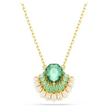 Idyllia pendant, Mixed cuts, Shell, Green, Gold-tone plated - Swarovski, 5709377