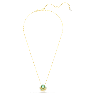 Idyllia pendant, Mixed cuts, Shell, Green, Gold-tone plated - Swarovski, 5709377