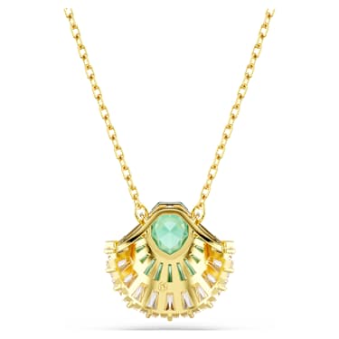 Idyllia pendant, Mixed cuts, Shell, Green, Gold-tone plated - Swarovski, 5709377