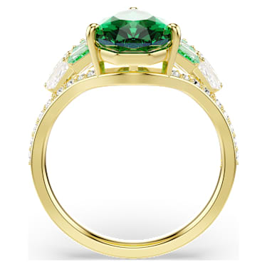 Idyllia gyűrű, Vegyes metszés, Kagyló, Zöld, 18 kt-os aranybevonat - Swarovski, 5709380