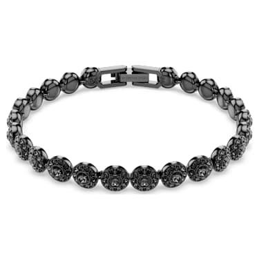 Una Angelic bracelet, Round cut, Black, Ruthenium plated - Swarovski, 5709411